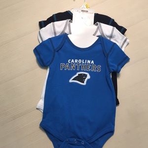 3 pack Carolina Panthers onesies